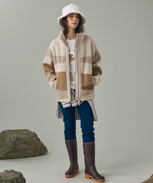 AIGLE（エーグル） ブルゾン アウター ジップアップシェルパフリース