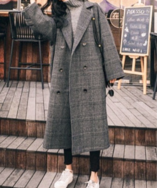 BLANC FICELLE コート アウター グレンチェック 裏地キルティング