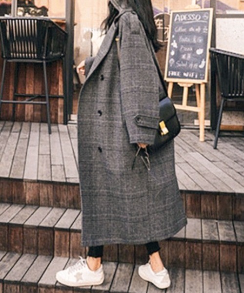 BLANC FICELLE コート アウター グレンチェック 裏地キルティング