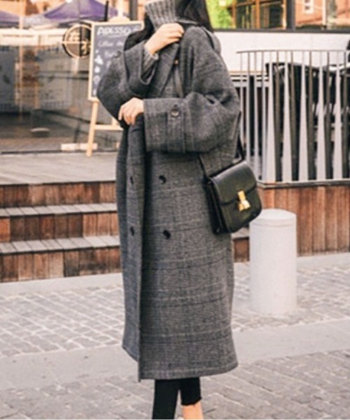 BLANC FICELLE コート アウター グレンチェック 裏地キルティング