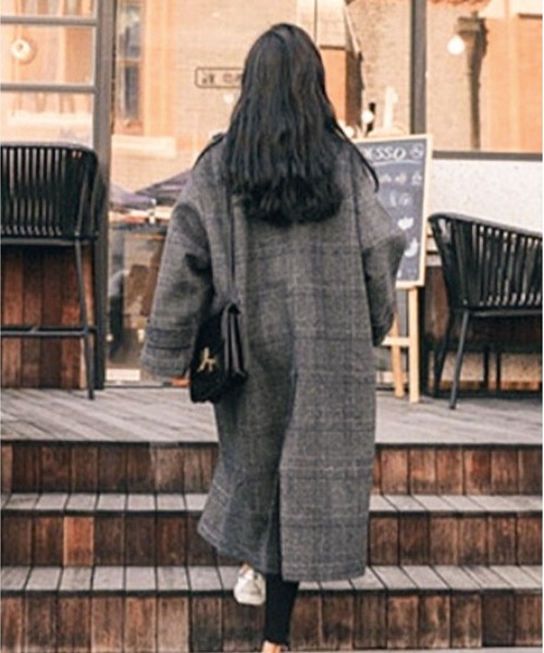 BLANC FICELLE コート アウター グレンチェック 裏地キルティング