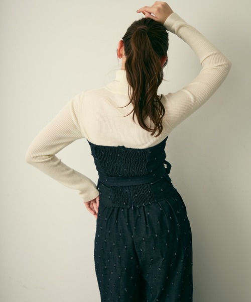 Lunea セットアップ ドットデザインセットアップ レディース