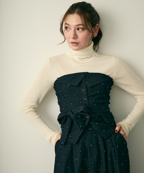 Lunea セットアップ ドットデザインセットアップ レディース