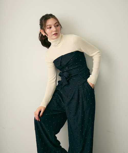 Lunea セットアップ ドットデザインセットアップ レディース