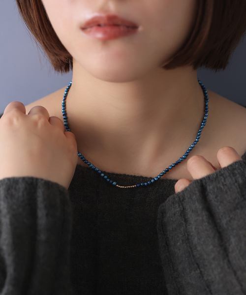 ネックレス ミラーボール*サザレインディゴパールネックレス K10 レディースの画像