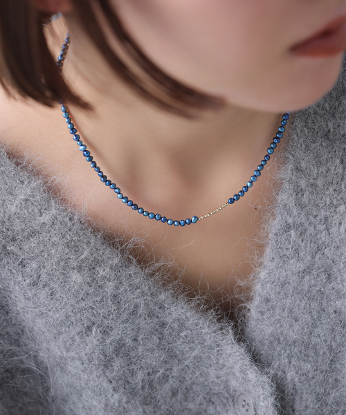 ネックレス ミラーボール*サザレインディゴパールネックレス K10 レディースの画像