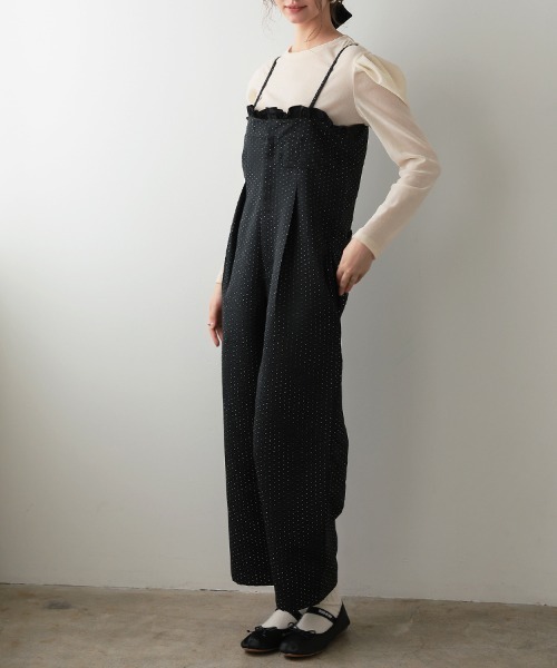 DONOBAN（ドノバン） サロペット オーバーオール ドットフリル