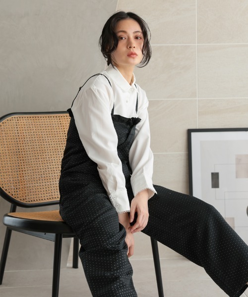 DONOBAN（ドノバン） サロペット オーバーオール ドットフリル