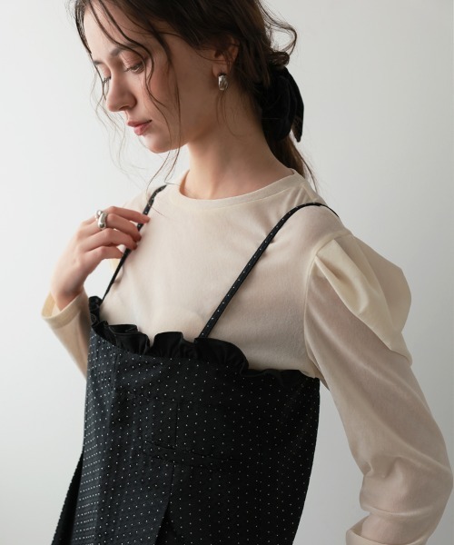 DONOBAN（ドノバン） サロペット オーバーオール ドットフリル