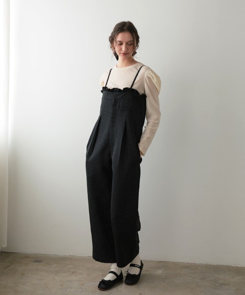 DONOBAN（ドノバン） サロペット オーバーオール ドットフリル