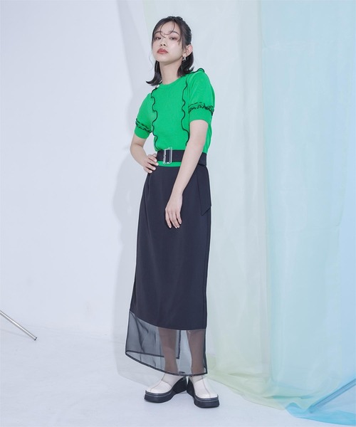 「miette」 半袖ニット FREE ブラック レディース_画像6