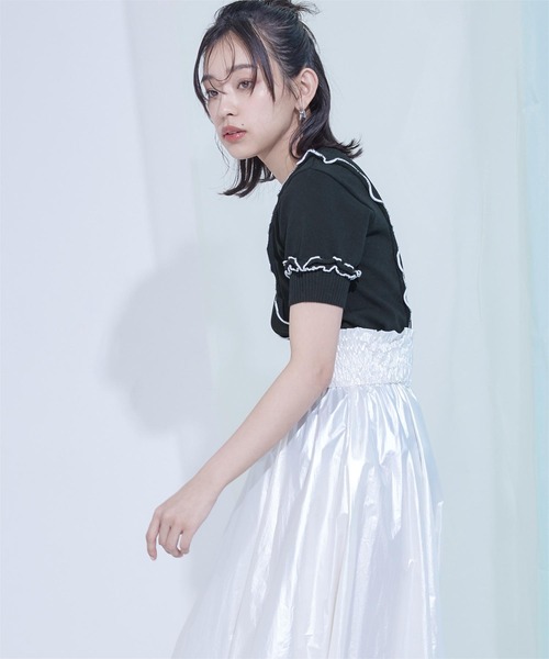 「miette」 半袖ニット FREE ブラック レディース_画像9