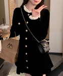 パーティードレス ワンピース ゴールドボタン ...の詳細画像3