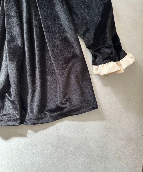 ワンピース ゴールドボタン ベロア調ミニワンピース / 韓国 Y2K ベロア調 ダブルブレスト | lulufa | 18