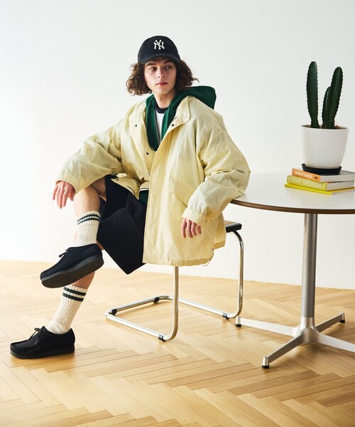 「HINSON」 ナイロンブルゾン MEDIUM オリーブ メンズ_画像2