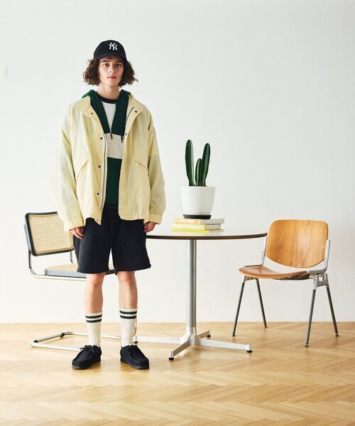 「HINSON」 ナイロンブルゾン MEDIUM オリーブ メンズ_画像5