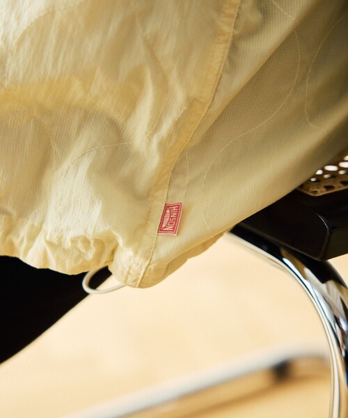 「HINSON」 ナイロンブルゾン MEDIUM オリーブ メンズ_画像6