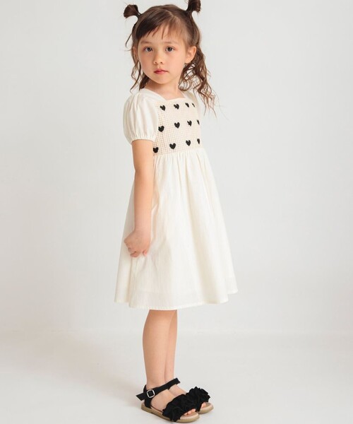 「branshes」 「KIDS」半袖ワンピース 90 アイボリー キッズ_画像3