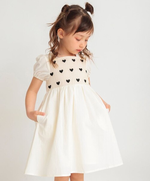 「branshes」 「KIDS」半袖ワンピース 90 アイボリー キッズ_画像5