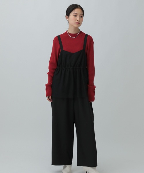 LEPSIM（レプシィム） サロペット オーバーオール チュールドッキング