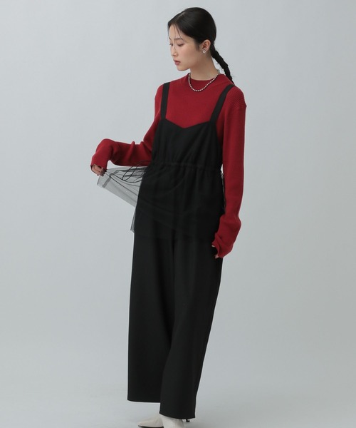 LEPSIM（レプシィム） サロペット オーバーオール チュールドッキング