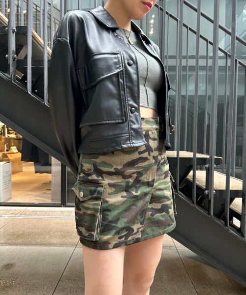 「FIG&VIPER」 ミニスカート S グリーン レディース_画像3