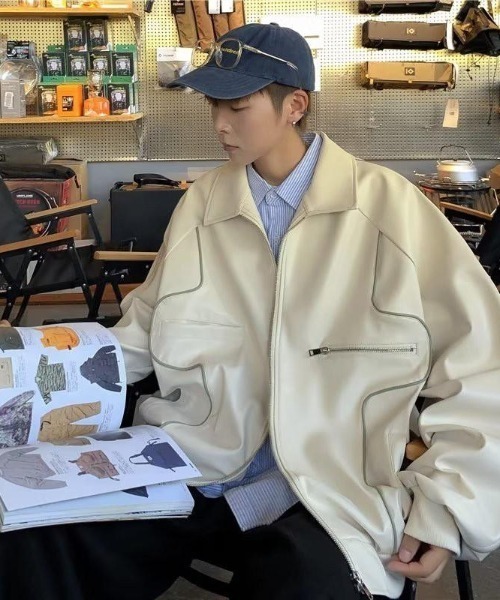 「VIBGYOR」 「burlesque」ブルゾン FREE ブラック メンズ_画像7