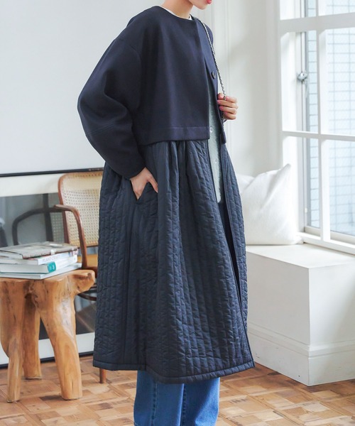 「KOBE LETTUCE」 ノーカラーコート M ブラック レディース_画像6