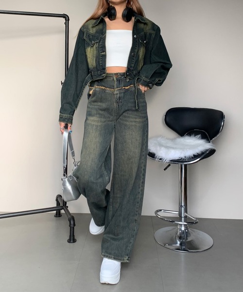 「non-hedge」 デニムジャケット FREE ブルー レディース_画像2