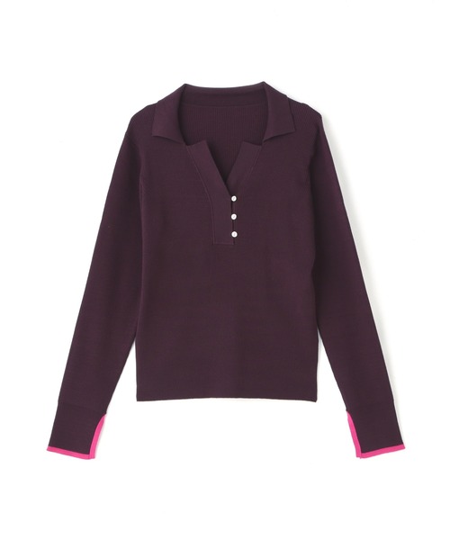 「N.(N. Natural Beauty Basic)」 長袖ポロシャツ MEDIUM ネイビー レディース_画像9