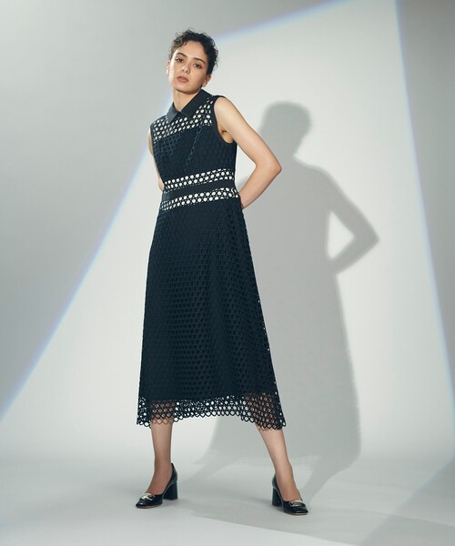 「GRACE CONTINENTAL」 ノースリーブワンピース 36 グレー レディース_画像2