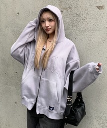 link lot パーカー 「KANGOL」「裏起毛」別注スプレー加工ロゴワッペン