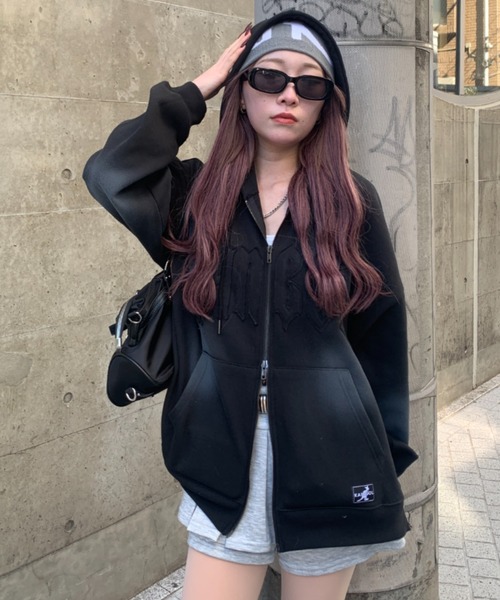 link lot パーカー 「KANGOL」「裏起毛」別注スプレー加工ロゴワッペン
