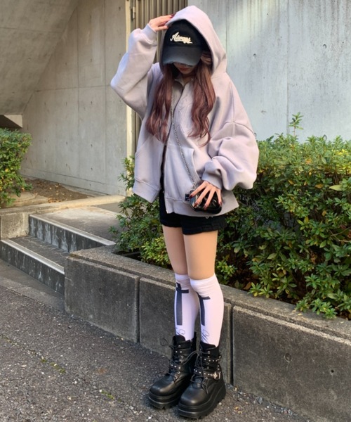 link lot パーカー 「KANGOL」「裏起毛」別注スプレー加工ロゴワッペン