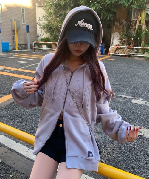 link lot パーカー 「KANGOL」「裏起毛」別注スプレー加工ロゴワッペン
