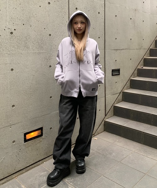 link lot パーカー 「KANGOL」「裏起毛」別注スプレー加工ロゴワッペン