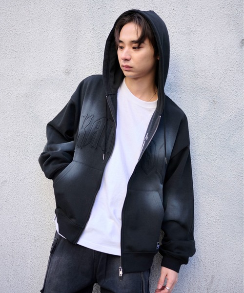 KANGOL（カンゴール） パーカー 「KANGOL」「裏起毛」別注スプレー加工