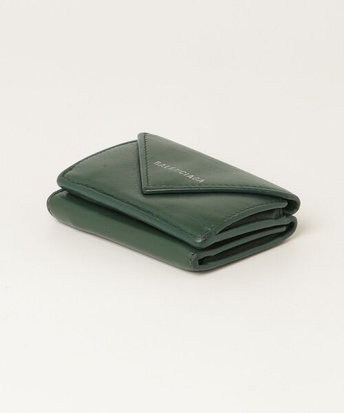 BALENCIAGA グリーン 三つ折り財布 BALENCIAGA - バレンシアガ BALENCIAGA 財布 三つ折り ミニ財布