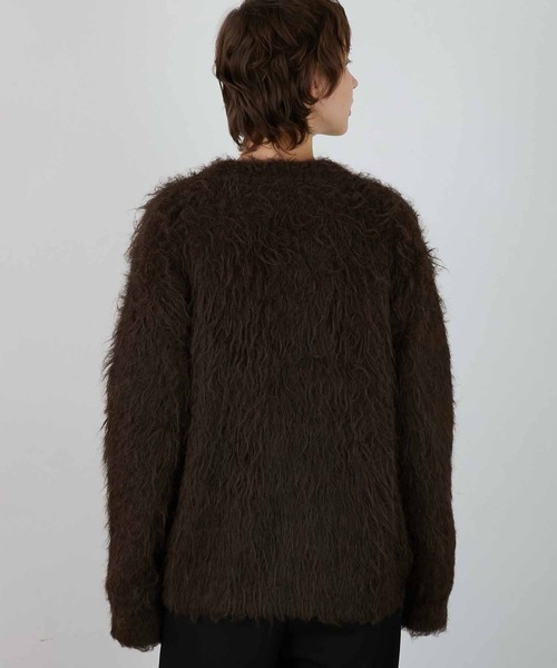 la peau de gem】shaggy middle coat beige la peau de gem