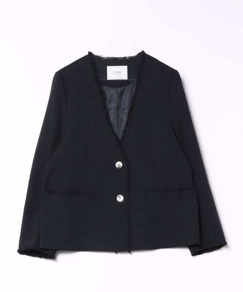 SLOBE IENA（スローブイエナ） ノーカラージャケット FREE ネイビー