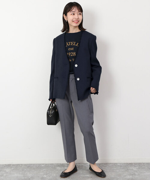 SLOBE IENA（スローブイエナ） ノーカラージャケット FREE ネイビー