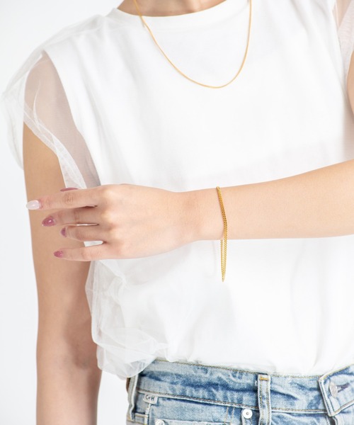 ブレスレット 「TOMWOOD(トムウッド)」Curb Bracelet M Gold　ゴールドチェーンブレスレット レディース メンズの画像