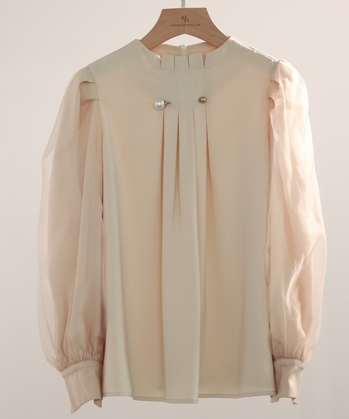 「SAISON DE PAPILLON」 長袖ブラウス L ベージュ レディース_画像2