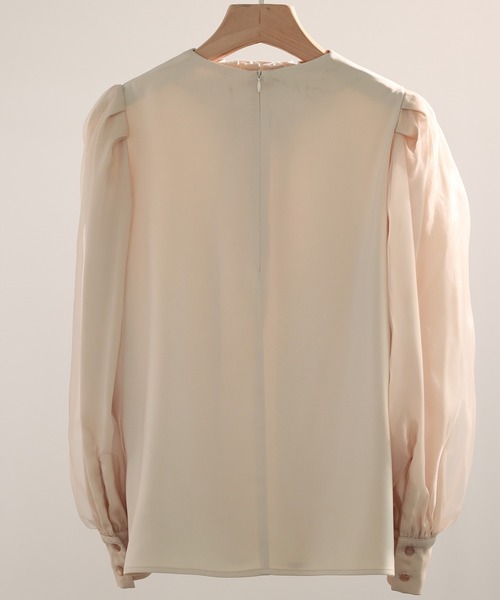 「SAISON DE PAPILLON」 長袖ブラウス L ベージュ レディース_画像3