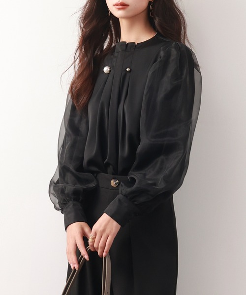 「SAISON DE PAPILLON」 長袖ブラウス L ベージュ レディース_画像9