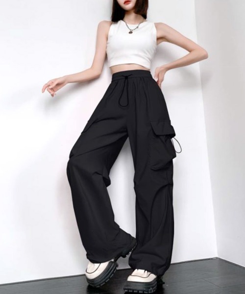 「Riff」 カーゴパンツ L レッド レディース_画像3