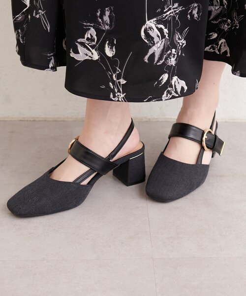 natural couture サンダル スクエアミュールサンダル レディース