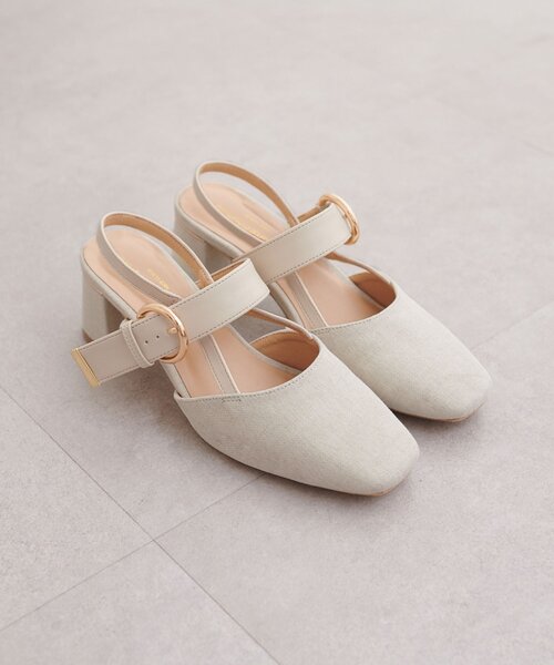 natural couture サンダル スクエアミュールサンダル レディース