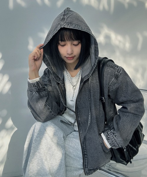 AS KNOW AS（アズノゥアズ） デニムジャケット gジャン フード付き
