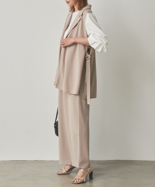 「nissen」 セットアップ 3L グレイッシュベージュ レディース_画像3